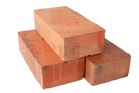 solid fireproof clay brick used for the construction of fireplaces and stoves, on an isolated white background