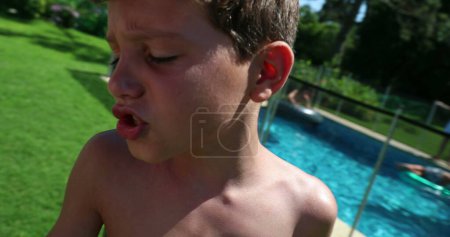 Photo for Angry child complaining. Upset young boy outdoors - Royalty Free Image