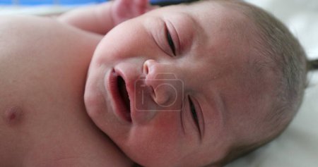 Téléchargez les photos : Infant newborn baby boy crying - en image libre de droit