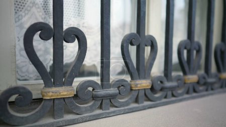 Téléchargez les photos : Porte de fenêtre métallique protectrice contre les intrus - en image libre de droit
