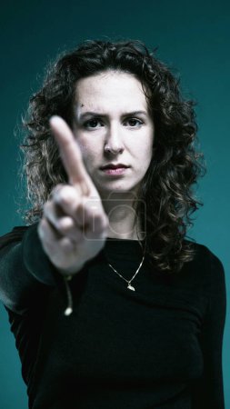 Photo for Serious 20s Woman Rejecting with Hand Wave - Royalty Free Image