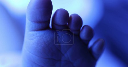Photo for Closeup of infant newborn toddler feet under phototherapy - Royalty Free Image