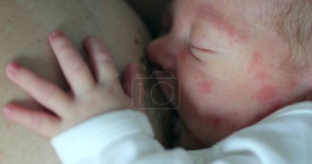 Photo for Infant newborn breastfeeding close-up macro - Royalty Free Image