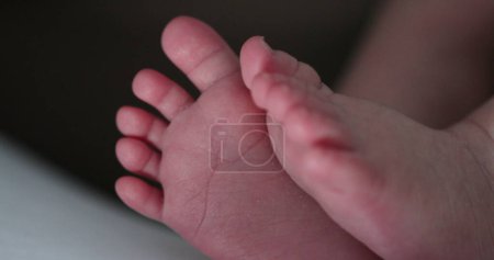 Photo for Newborn baby feet close-up. Toes of infant macro - Royalty Free Image