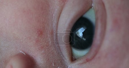 Photo for Newborn macro ear close-up infant observing the world - Royalty Free Image