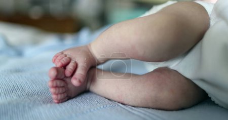 Photo for Newborn baby infant feet sleeping - Royalty Free Image