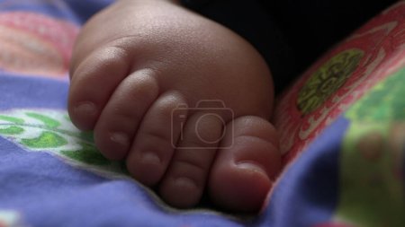 Photo for Cute baby feet macro closeup infant foot - Royalty Free Image