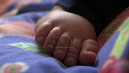 Photo for Macro closeup of baby feet cute infant foot - Royalty Free Image