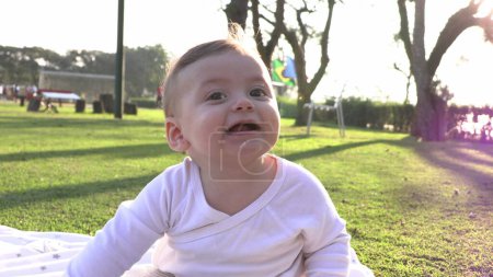 Photo for Authentic real life happy baby boy portrait - Royalty Free Image