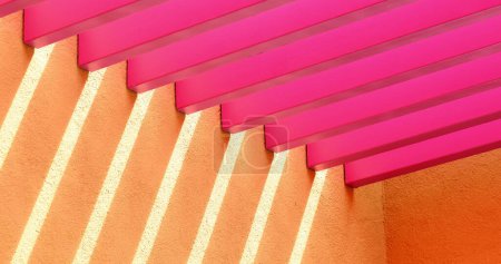 Photo for Pink colorful lines architecture detail with light - Royalty Free Image