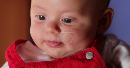Foto de Closeup of baby boy face infant - Imagen libre de derechos