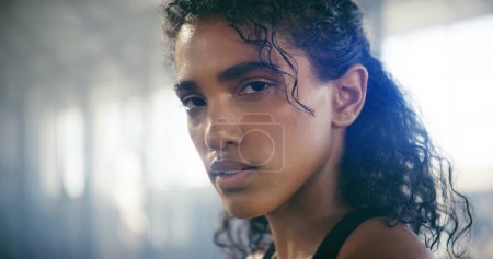 Photo for Still think its a game. Closeup shot of a focused young sportswoman posing in the gym - Royalty Free Image