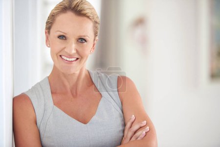 Photo for The look of success. Cropped portrait of an attractive businesswoman standing in the office - Royalty Free Image