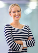 Act like a lady think like a boss. Portrait of a smiling young woman in the office Poster #624510384