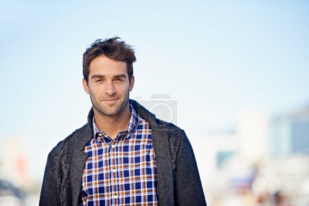 Photo for Its just better outdoors. a handsome young man spending a day outdoors - Royalty Free Image