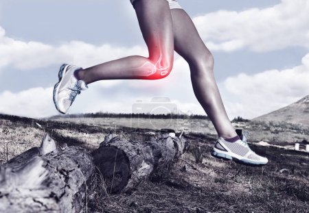 Téléchargez les photos : Les dangers cachés de l'athlétisme. un coureurs mis en évidence os - en image libre de droit