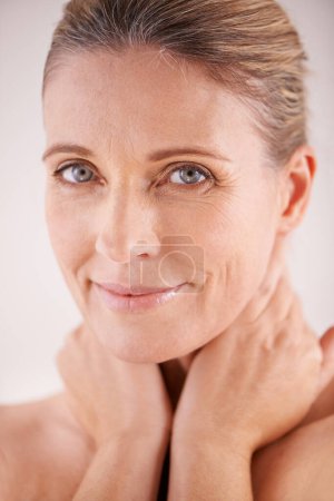 Photo for Love the skin youre in. Cropped studio portrait of a beautiful mature woman - Royalty Free Image
