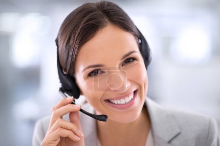 She goes the extra mile for her clients. an attractive customer support agent