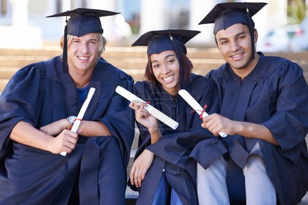 Photo for Ready for the job market. university students on graduation day - Royalty Free Image