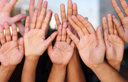 Photo for We are one. a group of unrecognizable peoples hands - Royalty Free Image