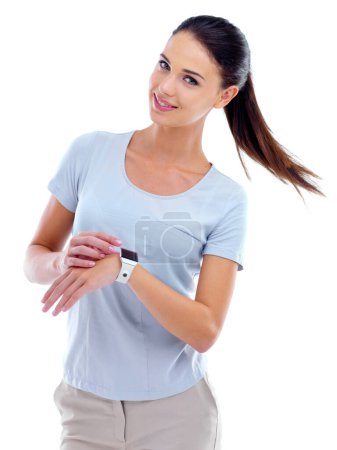 Foto de The future has arrived. Cropped view of a woman wearing a smartwatch - Imagen libre de derechos
