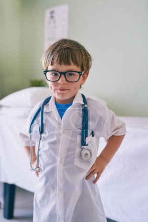 Photo for Mom said I could be anything. an adorable little boy dressed as a doctor - Royalty Free Image