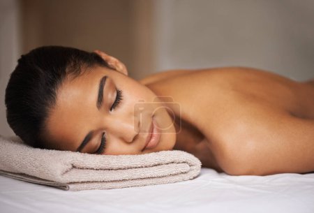 Photo for It doesnt get anymore relaxing...Closeup shot of a beautiful young woman relaxing at a spa - Royalty Free Image