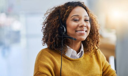 Photo for Customers service is not a department, its an attitude. a female agent working in a call centre - Royalty Free Image