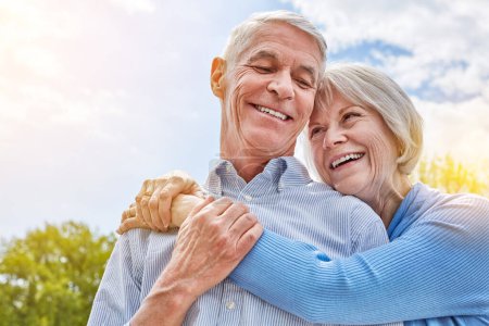 Photo for The hug department is always open. a happy senior couple in a loving embrace outside - Royalty Free Image