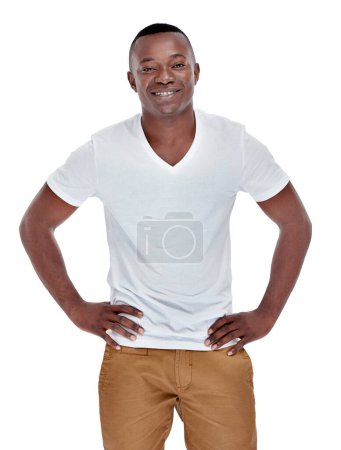 Photo for Having a good laugh at life. Cropped portrait of a handsome young man isolated on white - Royalty Free Image