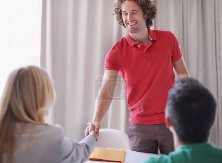 Photo for Its great to meet you. a young man arriving for a job interview - Royalty Free Image