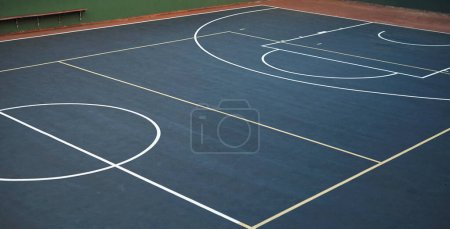 Photo for Keep calm and come shoot some hoops. an empty basketball court - Royalty Free Image