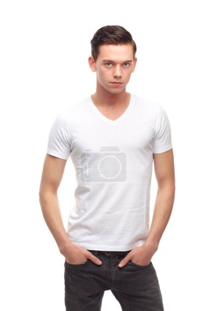 Photo for Casually handsome. A cropped portrait of a confident young man, isolated on white - Royalty Free Image