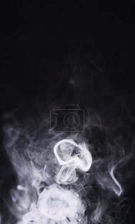 Photo for Smoke ring, steam texture and png with fog in the air on a transparent background. Smoking, smog swirl and isolated with smoker art from cigarette or pollution with cloud or vape for incense. - Royalty Free Image