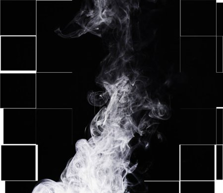 Photo for White puff of smoke, mist and fog isolated on png or transparent background, incense or fire burning. Steam, misty and foggy air with dry ice and powder spray, fumes and condensation with vapor. - Royalty Free Image