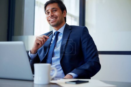 Photo for Contemplating his corporate direction. a businessman working in his office - Royalty Free Image