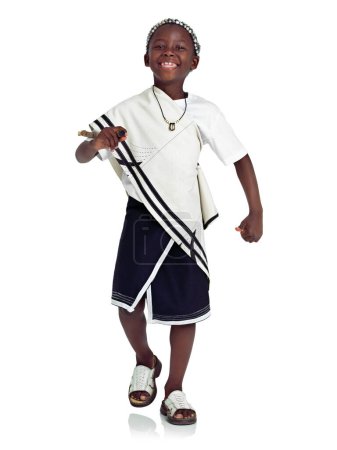 Photo for They grow up so fast. A young african boy against a white background - Royalty Free Image