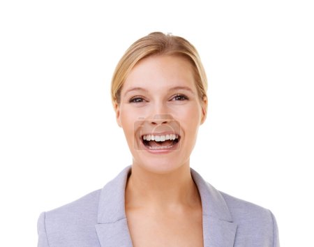 Photo for Business sass. Head and shoulders shot of a pretty blonde facing frontward and smiling - Royalty Free Image