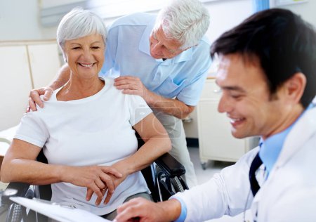 Photo for Keeping a positive mindset does wonders. a senior couple getting good news from their doctor - Royalty Free Image