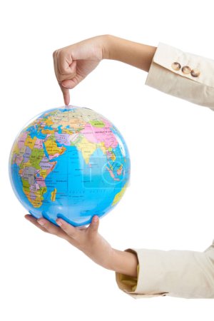 Photo for Taking you to the top of the world. a womans hands holding a globe - Royalty Free Image