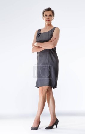 Photo for Dressed to impress in the corporate world. Full length studio portrait of a stylish mature businesswoman - Royalty Free Image