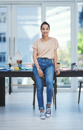 Photo for Confidence will lead you down the brightest path. Portrait of a young designer standing in an office - Royalty Free Image