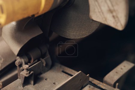 Photo for Tough equipment to handle tough material. a power tool in a foundry - Royalty Free Image