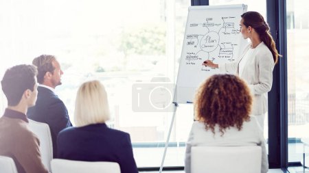 Photo for These are the platforms to use to reach more clients. a businesswoman giving a presentation to her colleagues in an office - Royalty Free Image