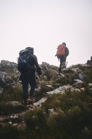Photo for The one thing youll never regret is going for a hike. two male friends out hiking in the mountains - Royalty Free Image