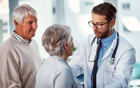 Photo for Your health is of the utmost importance to me. a doctor consulting with a senior couple in a clinic - Royalty Free Image
