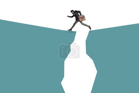 Photo for Financial security can help you cross those mountains. a businessman carrying a bag and crossing a mountain against a white background - Royalty Free Image