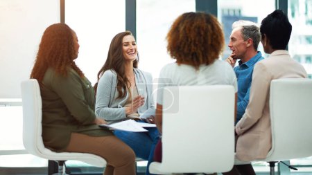Photo for Achieving organizational objects as a team. a team of colleagues having a meeting in a modern office - Royalty Free Image
