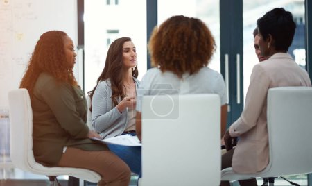 Photo for Success is going according to plan. a team of colleagues having a meeting in a modern office - Royalty Free Image