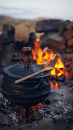 Photo for Say hello to tasty South African food. a traditional South African food being cooked by campfire outdoors - Royalty Free Image